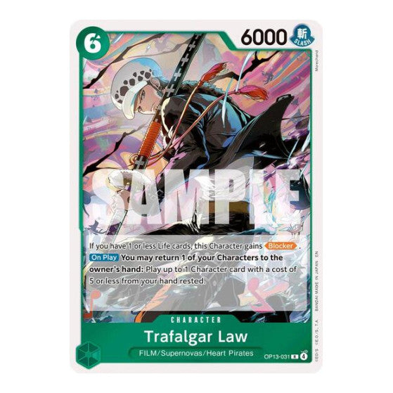 Trafalgar Law (OP13) #OP13-031 Rare (Foil Near Mint) Carrying On His Will One Piece Card Game: 2025