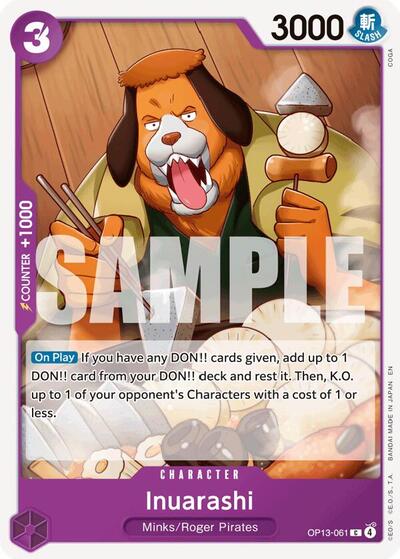 Inuarashi (OP13) #OP13-061 Common (Near Mint) Carrying On His Will One Piece Card Game: 2025