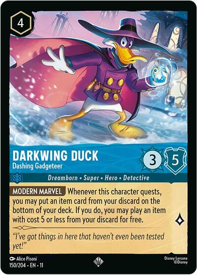 Darkwing Duck Dashing Gadgeteer (11) #150/204 Super Rare (Cold Foil Near Mint) Winterspell Lorcana TCG: 2026