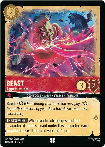 Beast - Aggressive Lord (10) #113/204 Uncommon (Near Mint) Whispers in the Well Disney Lorcana: 2025