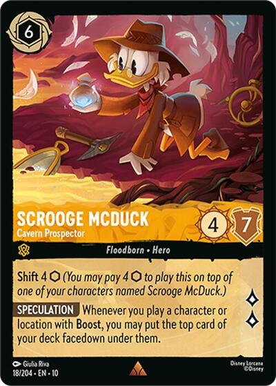 Scrooge McDuck - Cavern Prospector (10) #18/204 Rare (Near Mint) Whispers in the Well Disney Lorcana: 2025