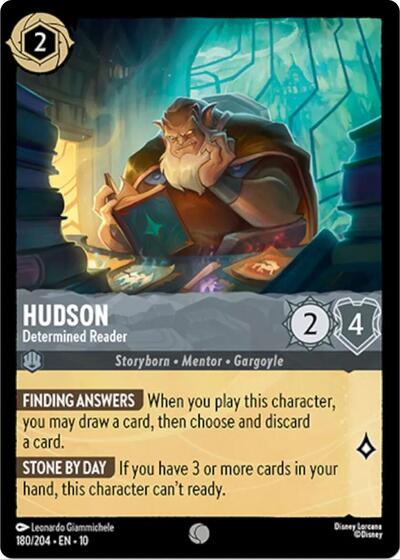 Hudson - Determined Reader (10) #180/204 Common (Near Mint) Whispers in the Well Disney Lorcana: 2025