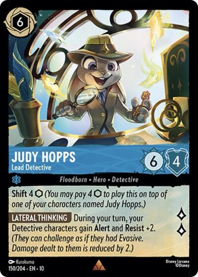 Judy Hopps - Lead Detective (10) #150/204 Rare (Near Mint) Whispers in the Well Disney Lorcana: 2025