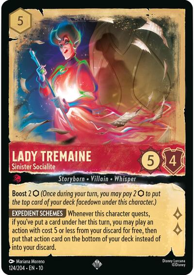 Lady Tremaine - Sinister Socialite (10) #124/204 Super Rare (Near Mint) Whispers in the Well Disney Lorcana: 2025