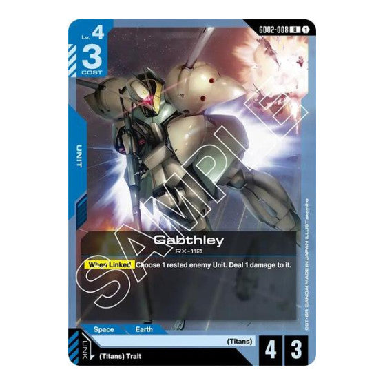 Gabthley (GD02) #GD02-008 Uncommon (Lightly Played) Dual Impact Gundam Card Game: 2025
