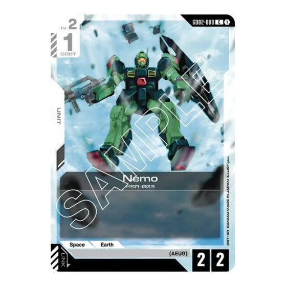 Nemo (GD02) #GD02-080 Common (Lightly Played) Dual Impact Gundam Card Game: 2025