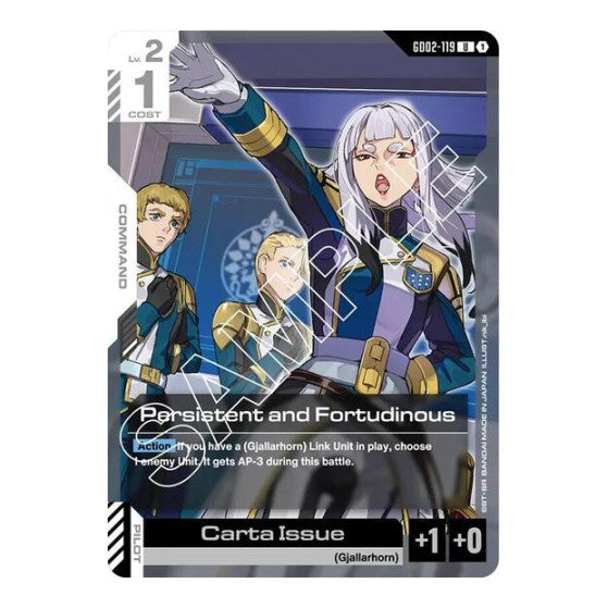 Persistent and Fortudinous (GD02) #GD02-119 Uncommon (Lightly Played) Dual Impact Gundam Card Game: 2025