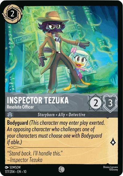 Inspector Tezuka - Resolute Officer (10) #177/204 Common (Near Mint) Whispers in the Well Disney Lorcana: 2025