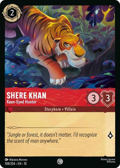 Shere Khan - Keen-Eyed Hunter (10) #108/204 Common (Near Mint) Whispers in the Well Disney Lorcana: 2025