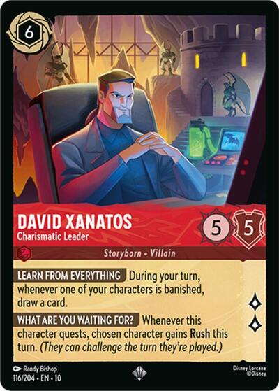 David Xanatos Charismatic Leader (10) #116/204 Super Rare (Near Mint) Whispers in the Well Disney Lorcana: 2025