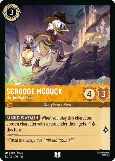 Scrooge McDuck On the Right Track (10) #8/204 Uncommon (Cold Foil Near Mint) Whispers in the Well Disney Lorcana: 2025