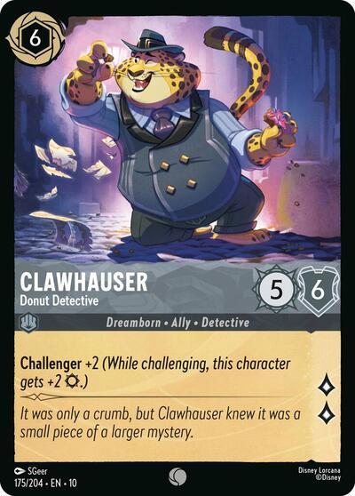 Clawhauser - Donut Detective (10) #175/204 Common (Near Mint) Whispers in the Well Disney Lorcana: 2025