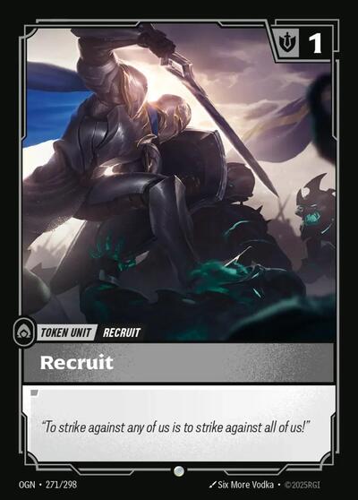 Recruit 271 Buff (OGN) #271/298 Common (Near Mint) Origins Riftbound: League of Legends Trading Card Game: 2025