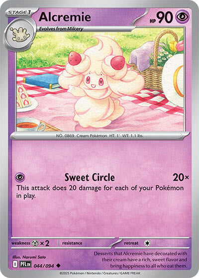 Alcremie (PFL) #044/094 Uncommon ME02: Phantasmal Flames Pokemon: 2025