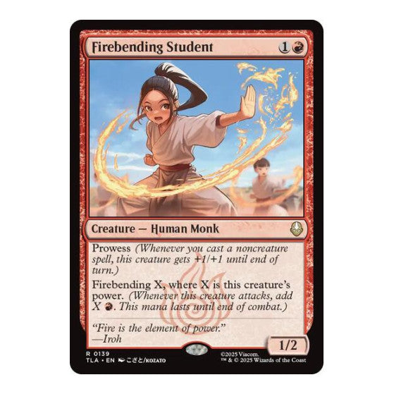 Firebending Student (TLA) #139 Rare (Lightly Played) Avatar: The Last Airbender Magic: The Gathering: 2025