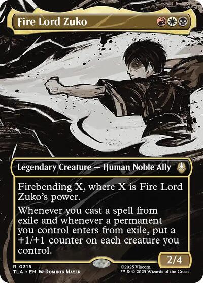 Fire Lord Zuko Borderless (TLA) #315 Rare (Foil Near Mint) Avatar: The Last Airbender Magic: The Gathering: 2025