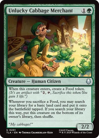 Unlucky Cabbage Merchant (TLA) #201 Uncommon Avatar: The Last Airbender Magic: The Gathering: 2025