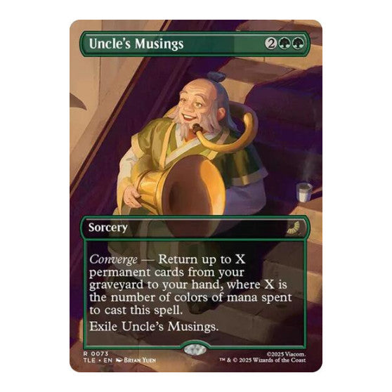 Uncle's Musings (Borderless) (TLE) #73 Rare (Moderately Played) Avatar: The Last Airbender: Eternal-Legal Magic: The Gathering: 2025