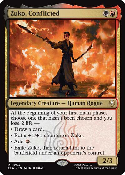 Zuko Conflicted (TLA) #253 Rare Avatar: The Last Airbender Magic: The Gathering: 2025