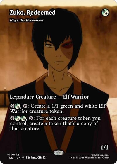 Zuko Redeemed Rhys the Redeemed Borderless (TLE) #52 Mythic Rare (Near Mint) Avatar: The Last Airbender: Eternal-Legal Magic: The Gathering: 2025
