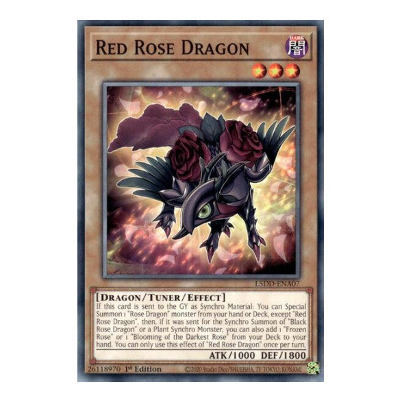 Red Rose Dragon (L5DD) #L5DD-ENA07 Common / Short Print (1st Edition Lightly Played) Legendary 5D's Decks YuGiOh: 2025