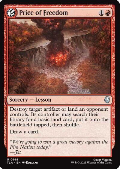 Price of Freedom (TLA) #149 Uncommon (Lightly Played) Avatar: The Last Airbender Magic: The Gathering: 2025