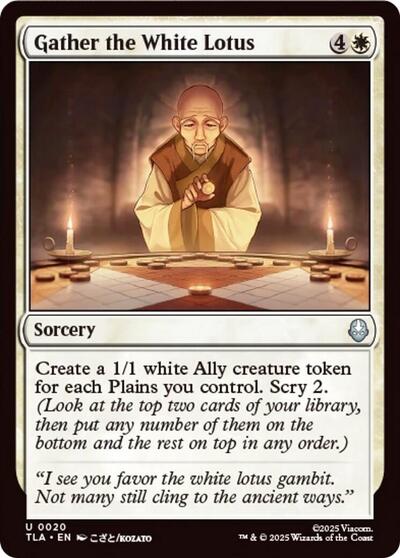 Gather the White Lotus (TLA) #20 Uncommon Avatar: The Last Airbender Magic: The Gathering: 2025
