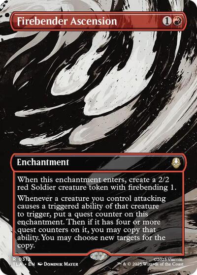 Firebender Ascension Borderless (TLA) #312 Rare (Near Mint) Avatar: The Last Airbender Magic: The Gathering: 2025