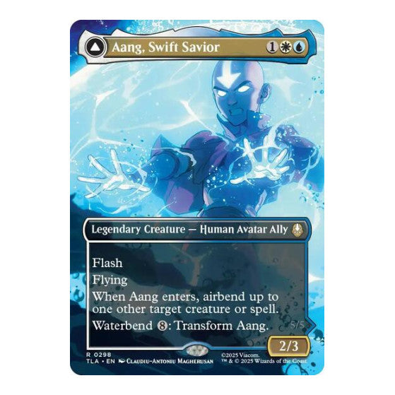 Aang, Swift Savior (0298) (Borderless) (TLA) #298 Rare (Foil Near Mint) Avatar: The Last Airbender Magic: The Gathering: 2025