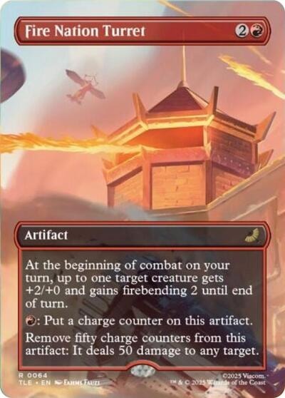 Fire Nation Turret Borderless (TLE) #64 Rare (Lightly Played) Avatar: The Last Airbender: Eternal-Legal Magic: The Gathering: 2025
