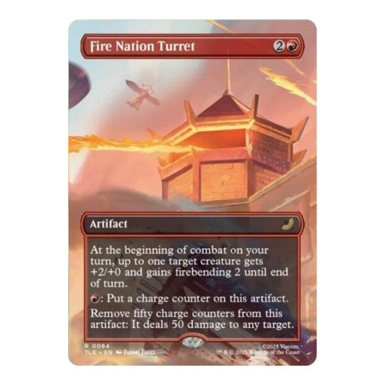Fire Nation Turret (Borderless) (TLE) #64 Rare (Lightly Played) Avatar: The Last Airbender: Eternal-Legal Magic: The Gathering: 2025