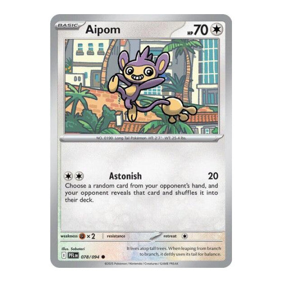 Aipom (PFL) #078/094 Common (Reverse Holofoil Near Mint) ME02: Phantasmal Flames Pokemon: 2025
