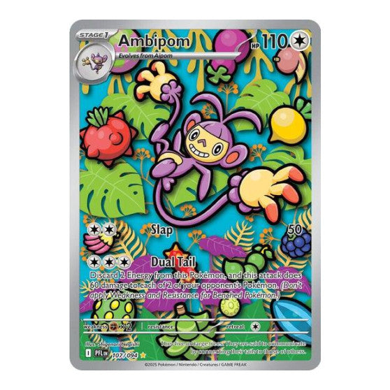 Ambipom - 107/094 (PFL) #107/094 Illustration Rare (Holofoil Near Mint) ME02: Phantasmal Flames Pokemon: 2025