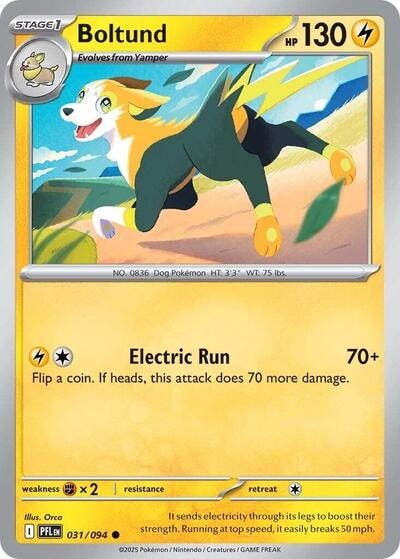 Boltund (PFL) #031/094 Common (Reverse Holofoil Near Mint) ME02: Phantasmal Flames Pokemon: 2025