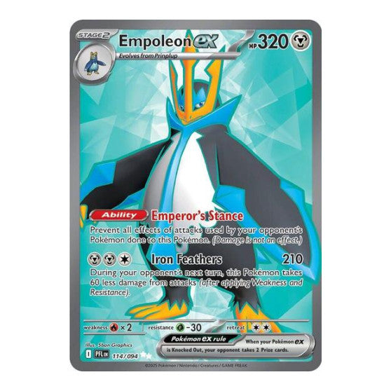Empoleon ex - 114/094 (PFL) #114/094 Ultra Rare (Holofoil Near Mint) ME02: Phantasmal Flames Pokemon: 2025