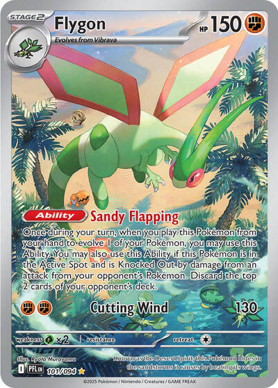 Flygon 101 094 (PFL) #101/094 Illustration Rare (Holofoil Near Mint) ME02: Phantasmal Flames Pokemon: 2025