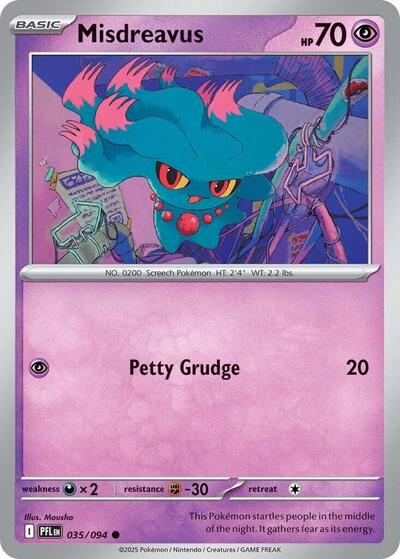 Misdreavus (PFL) #035/094 Common (Near Mint) ME02: Phantasmal Flames Pokemon: 2025