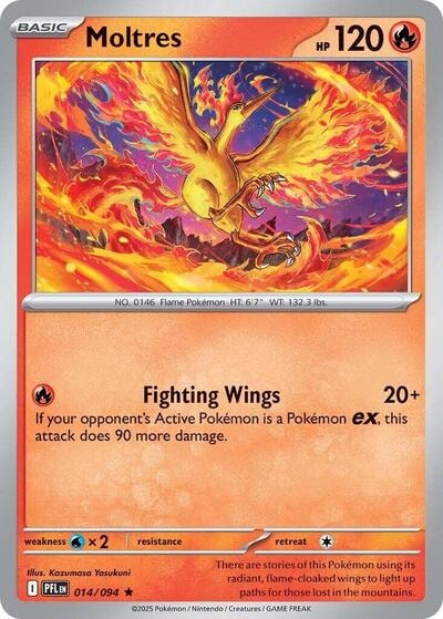 Moltres (PFL) #014/094 Rare ME02: Phantasmal Flames Pokemon: 2025