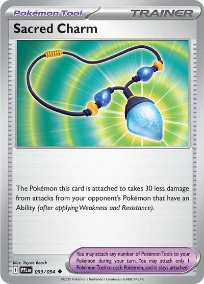 Sacred Charm - 093/094 (PFL) #093/094 Uncommon (Moderately Played) ME02: Phantasmal Flames Pokemon: 2025