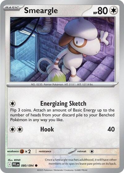 Smeargle (PFL) #080/094 Common (Near Mint) ME02: Phantasmal Flames Pokemon: 2025