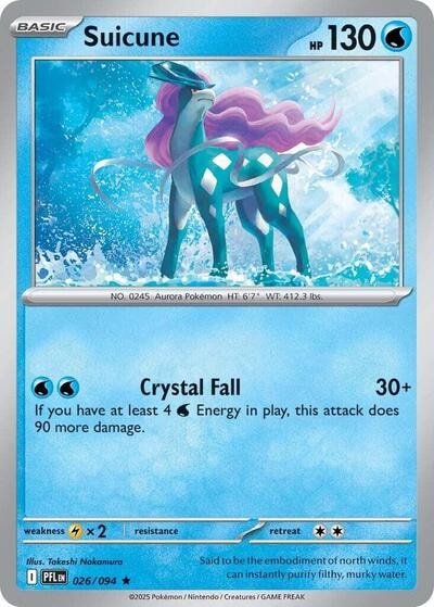 Suicune (PFL) #026/094 Rare (Holofoil Near Mint) ME02: Phantasmal Flames Pokemon: 2025