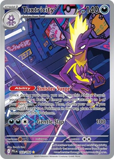Toxtricity - 103/094 (PFL) #103/094 Illustration Rare (Holofoil Near Mint) ME02: Phantasmal Flames Pokemon: 2025