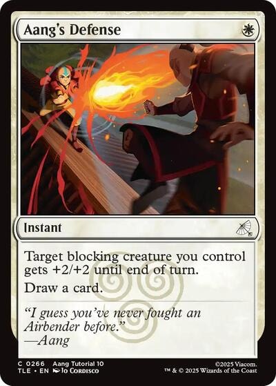 Aangs Defense 0266 (TLE) #266 Common (Lightly Played) Avatar: The Last Airbender: Eternal-Legal Magic: The Gathering: 2025