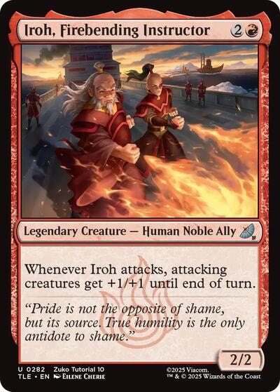 Iroh Firebending Instructor 0282 (TLE) #282 Uncommon (Lightly Played) Avatar: The Last Airbender: Eternal-Legal Magic: The Gathering: 2025