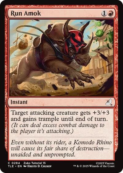 Run Amok 0284 (TLE) #284 Common (Lightly Played) Avatar: The Last Airbender: Eternal-Legal Magic: The Gathering: 2025