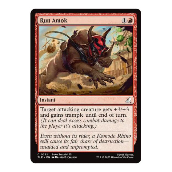 Run Amok (0284) (TLE) #284 Common (Lightly Played) Avatar: The Last Airbender: Eternal-Legal Magic: The Gathering: 2025