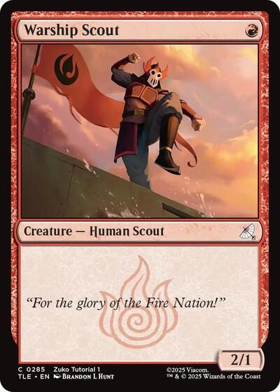 Warship Scout 0285 (TLE) #285 Common (Lightly Played) Avatar: The Last Airbender: Eternal-Legal Magic: The Gathering: 2025