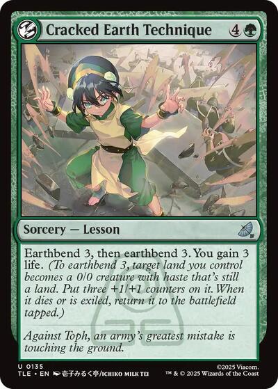 Cracked Earth Technique (TLE) #135 Uncommon (Near Mint) Avatar: The Last Airbender: Eternal-Legal Magic: The Gathering: 2025