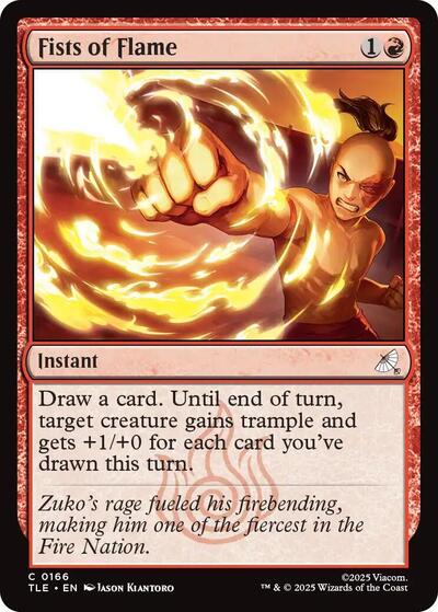 Fists of Flame (TLE) #166 Common (Foil Lightly Played) Avatar: The Last Airbender: Eternal-Legal Magic: The Gathering: 2025