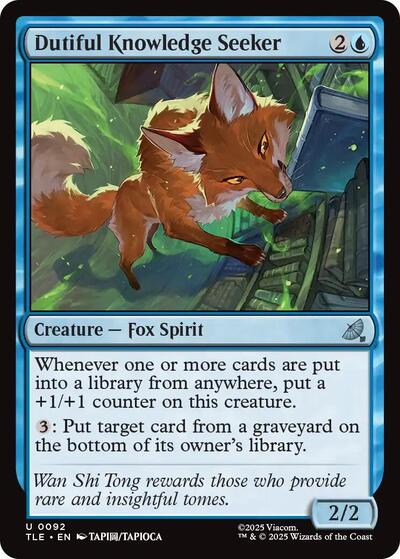 Dutiful Knowledge Seeker (TLE) #92 Uncommon (Near Mint) Avatar: The Last Airbender: Eternal-Legal Magic: The Gathering: 2025